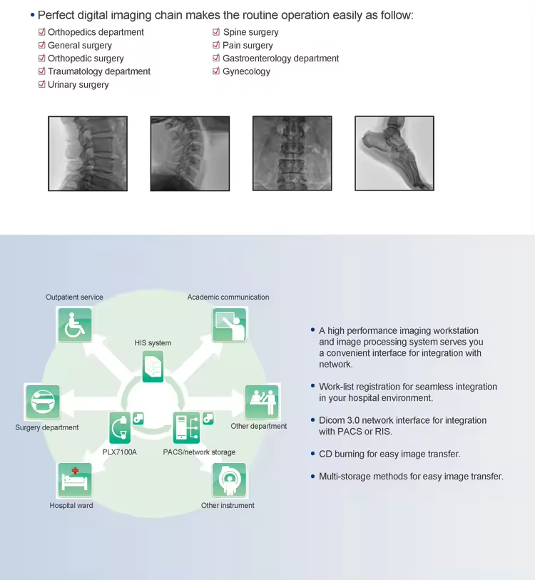 H0062 Tıbbi Taşınabilir Dijital X-Ray Mobil Panel Dedektör C Kol X Ray Floroskopi Makinesi